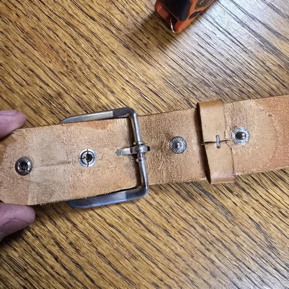 Vintage Western Genuine Leather Tooled Belt Deer Forest Scene Made USA Hunting - Picture 13 of 13